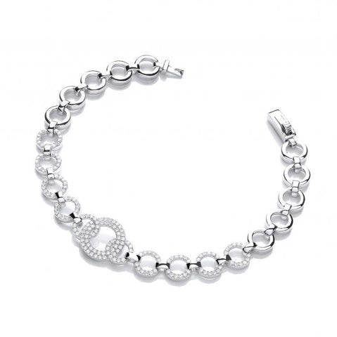 925 Sterling Silver Micro Pave' 164 White Cz's Bracelet 7.5"/19cm