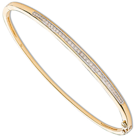 9ct Yellow Gold 0.50ct Channel Set GH/SI Diamond Bangle