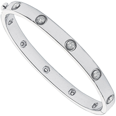18ct White Gold 1.00ct GH/VS2 Diamond Bangle