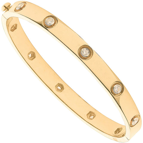 18ct Yellow Gold 1.00ct GH/VS2 Diamond Bangle