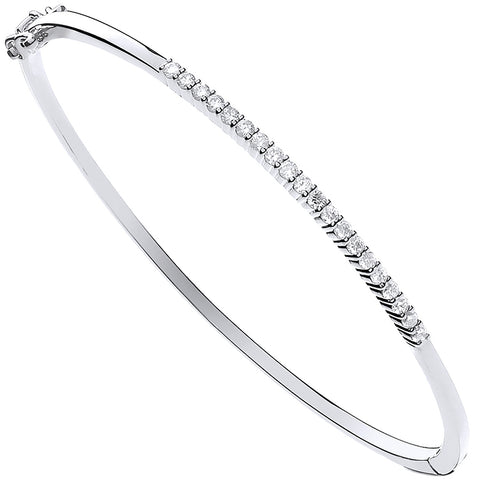 9ct White Gold 0.50ct GH/SI Diamond Bangle