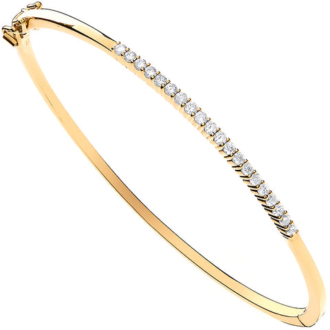 9ct Yellow Gold 0.50ct GH/SI Diamond Bangle
