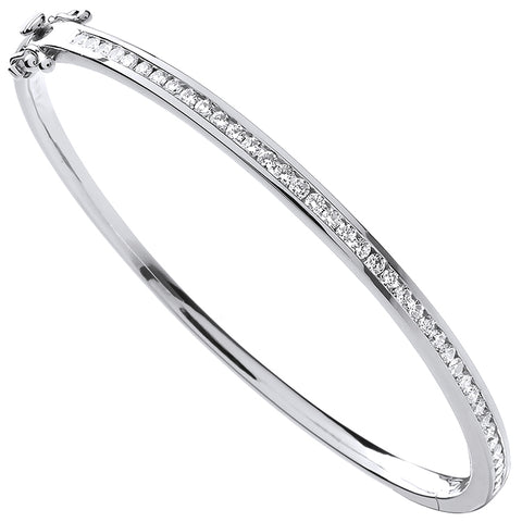 18ct White Gold 1.00ct Diamond Bangle