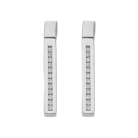 9ct White Gold 0.21ct Diamond Drop Earrings