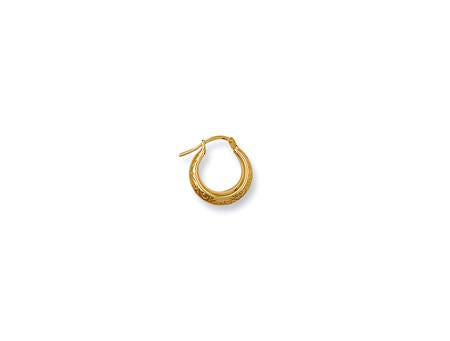 9ct Yellow Gold 16mm Patterned Creoles