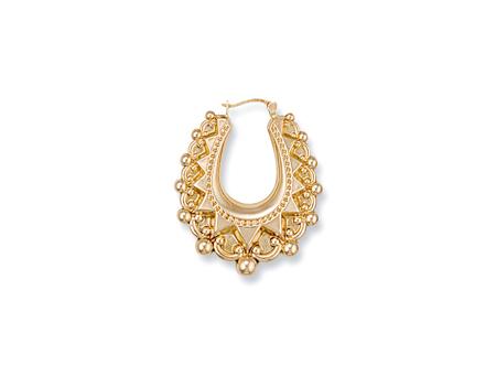 9ct Yellow Gold 38mm Fancy Oval Creoles