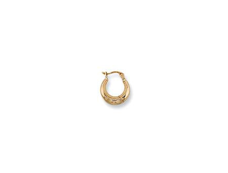 9ct Yellow Gold 15mm Frosted Creoles