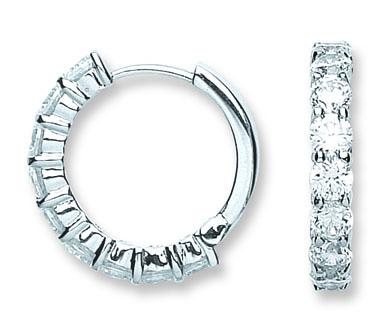 925 Sterling Silver Claw Set Huggies