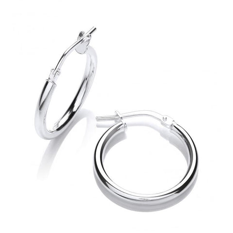 925 Sterling Silver 20mm Round Tube Hoop Earrings