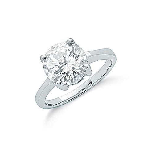 925 Sterling Silver CZ 4ct Solitaire Engagement Ring