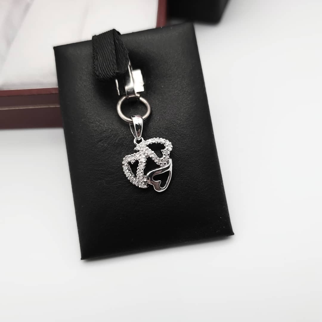 9ct White Gold 0.13ct Diamond Heart Pendant