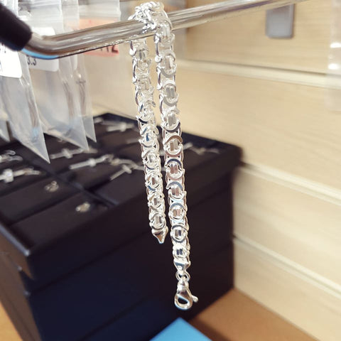925 Sterling Silver Byzantine Chain Bracelet