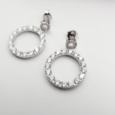 925 Sterling Silver Circle of Life Drop Earrings