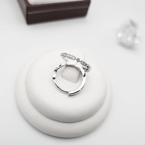 9ct White Gold Round 0.08ctw Diamond Hoop Sleepers Earrings