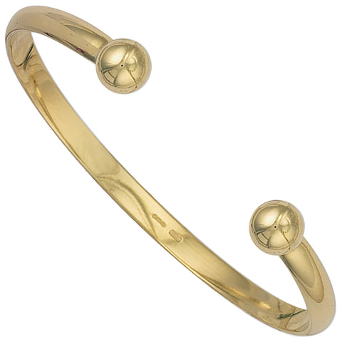 9ct Yellow Gold 5mm D - Shaped Solid Torque Bangle