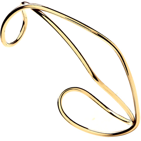 9ct Yellow Gold Hollow Tube Open Bangle