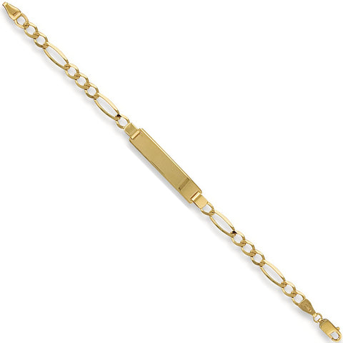 9ct Yellow Gold Childs / Ladies Figaro ID Bracelet