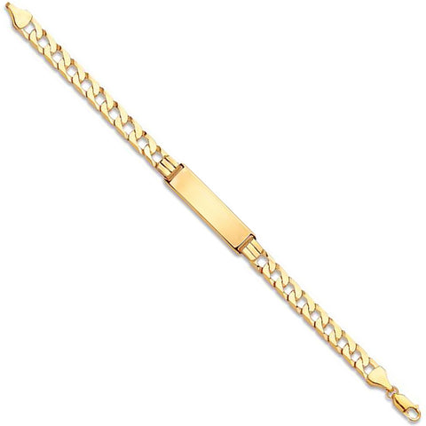 9ct Yellow Gold Curb ID Gents 8" Bracelet