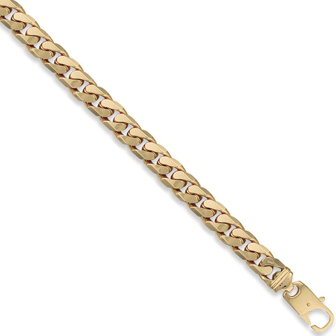 9ct Yellow Gold 11.0mm Tight Link Curb 08" Bracelet
