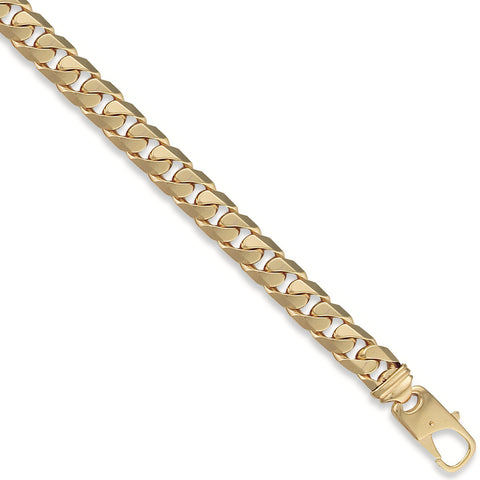 9ct Yellow Gold Tight 12.2mm Link Curb 08" Bracelet