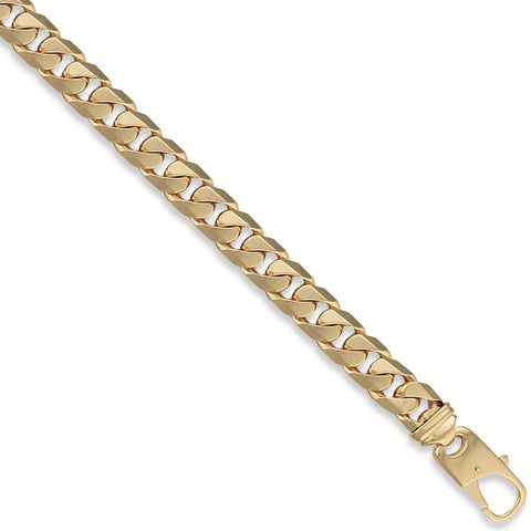 9ct Yellow Gold Tight 12.2mm Link Curb 08" Bracelet