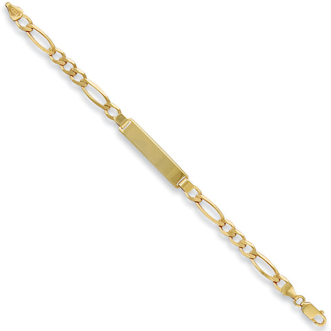 9ct Yellow Gold Childs/Ladies Figaro ID Bracelet