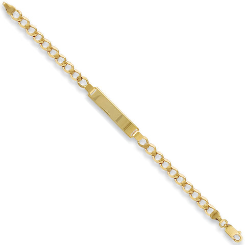 9ct Yellow Gold Childs/Ladies Curb ID Bracelet