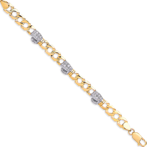 9ct Yellow Gold 6" Childs Cubic Zirconia Boxing Glove Bracelet