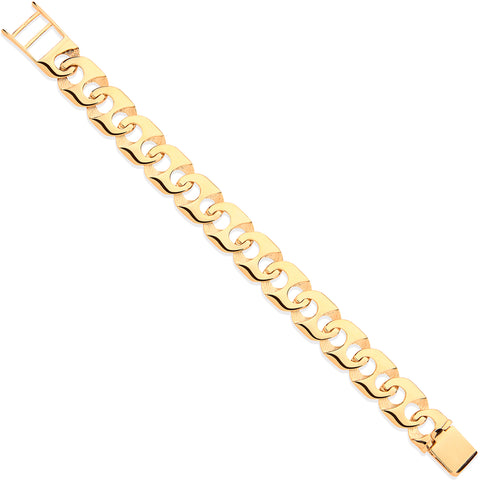 9ct Yellow Gold Anchor Link Gents 8" Bracelet