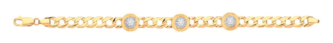 9ct Yellow Gold Style Round Cubic Zirconia Childs / Ladies Bracelet