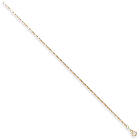 9ct Yellow Gold Hallmarked 1.3mm Figaro Chain