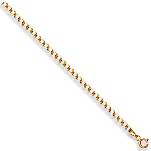 9ct Yellow Gold Hallmarked 2.5mm Curb Chain