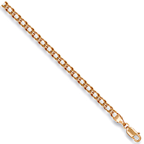 9ct Yellow Gold 3.4mm Open Double Curb Chain