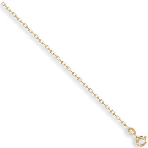 9ct Yellow Gold 1.7mm Diamond Cut Belcher Chain