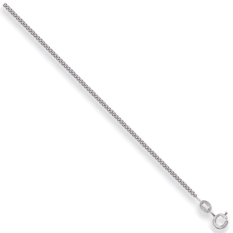 9ct White Gold 1.5mm Traditional Classic Curb Chain