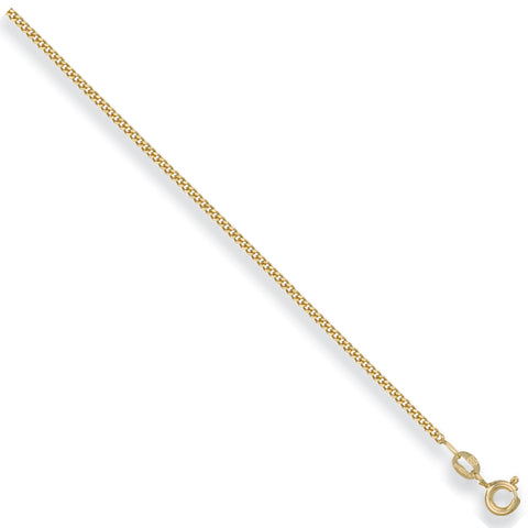 9ct Yellow Gold 1.5mm Traditional Classic Curb Chain