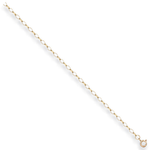 9ct Yellow Gold 1.5mm Oval Belcher Chain