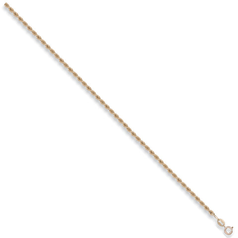 9ct Yellow Gold 2.7mm Hollow Rope Chain