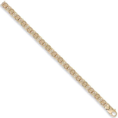 9ct Yellow Gold 7.1mm Flat Byzantine Chain