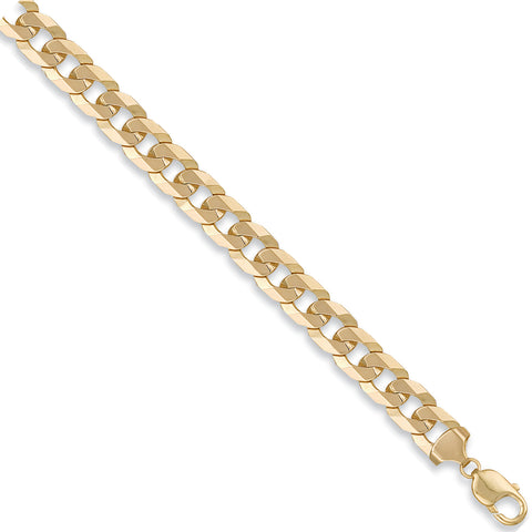 9ct Yellow Gold 12.0mm Flat Curb Chain