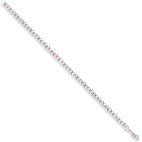 9ct White Gold 3.8mm Curb Chain