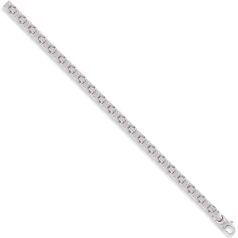 9ct White Gold 5.7mm Flat Byzantine Chain