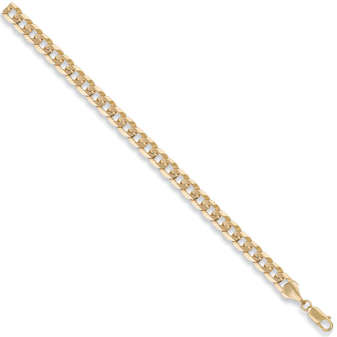 9ct Yellow Gold 7mm Thick Flat Curb Chain