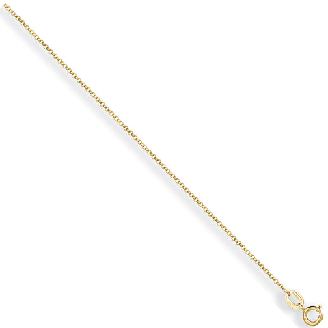 9ct Yellow Gold 1.1mm Micro Belcher Chain