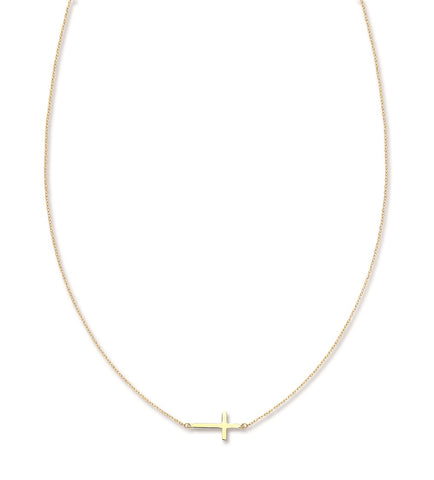 9ct Yellow Gold 17" Cross Chain Necklace
