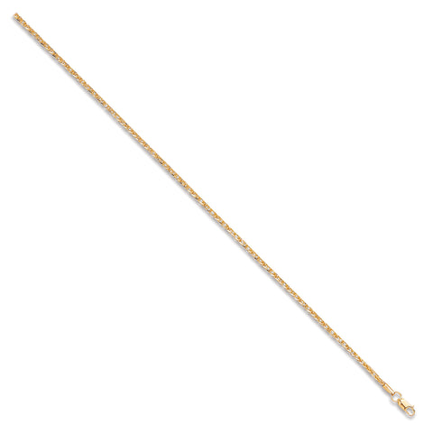 9ct Yellow Gold 2.0mm Hollow Square Spiga Chain