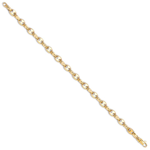 9ct Yellow Gold G 6.0mm Ribbed Oval Link Chain/Bracelet