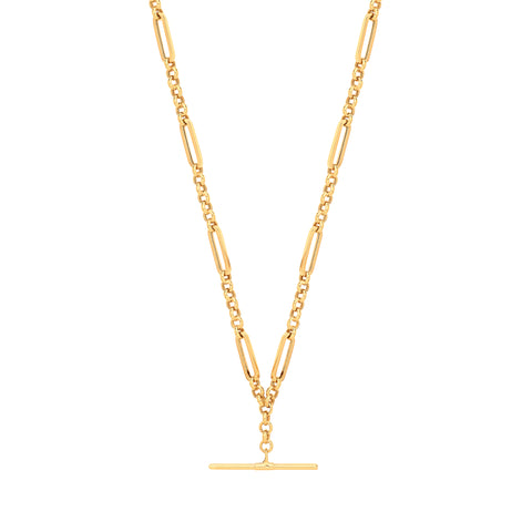 9ct Yellow Gold Figaro T-Bar Belcher Bracelet/Necklace