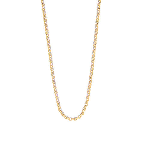 Yellow Gold 7.3mm Cubic Zirconia Belcher Chain
