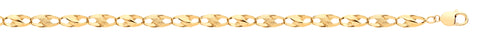 9ct Yellow Gold Plain and Engraved 8.2mm Tulip Chain
